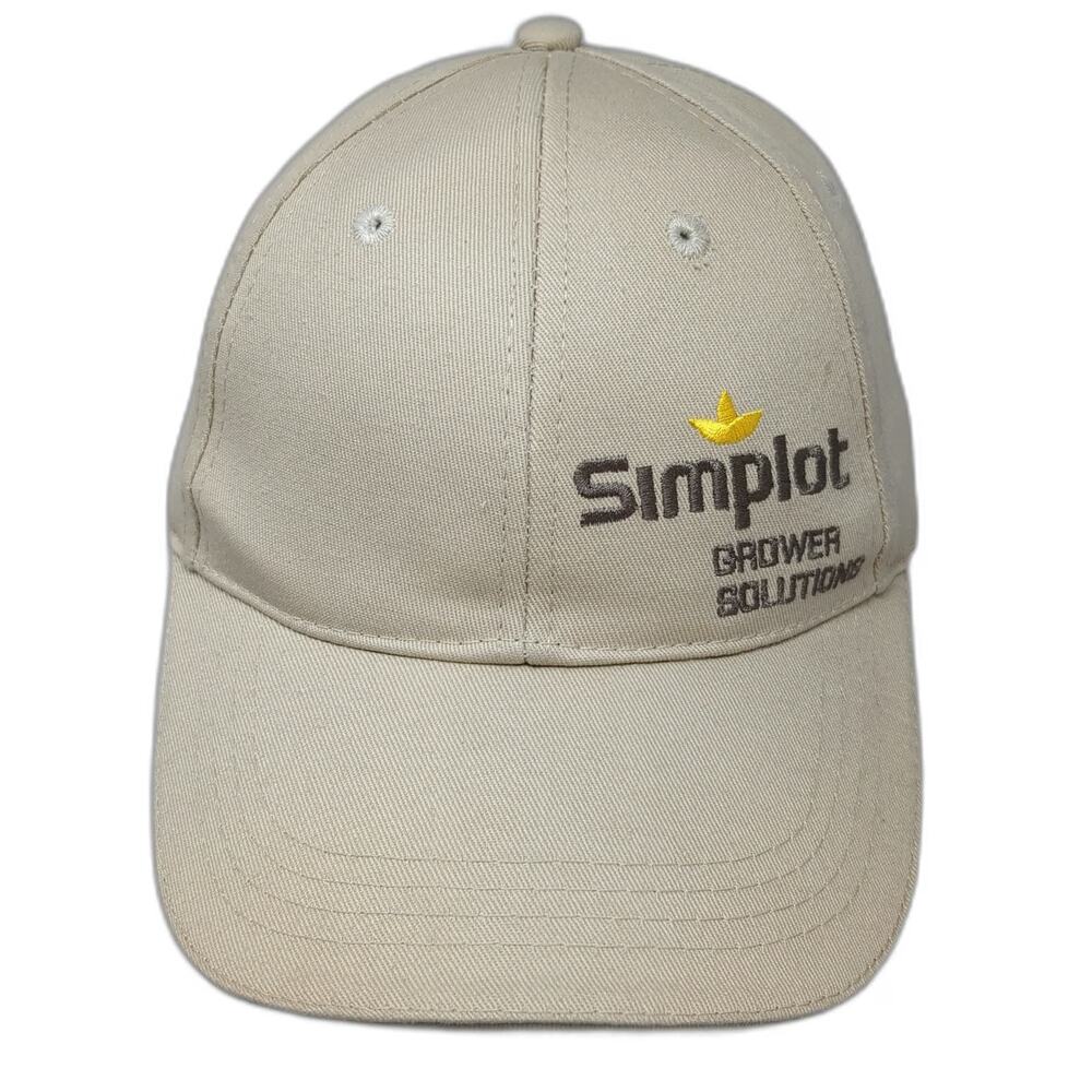 Simplot Baseball Cap Beige One Size Grower Solutions Logo Hat Strapback Cotton